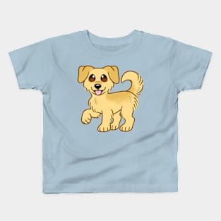 Cute Fluffy Golden Retriever Kids T-Shirt